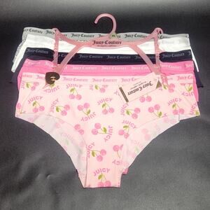 Juicy Couture 5 Pack Petal Powder Pink Cherries Panties Set Seamless Size XL NWT
